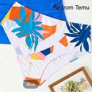XXL High cut/ high waisted floral bikini bottom.